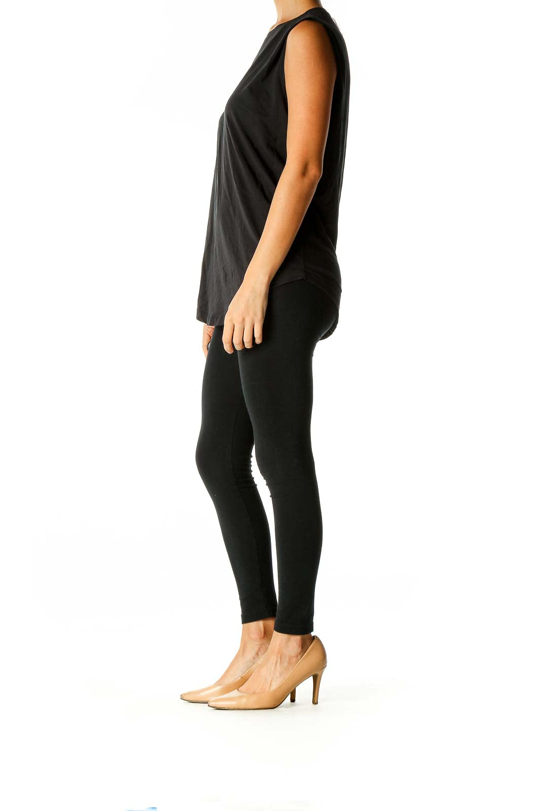 Black Solid Activewear Shirt