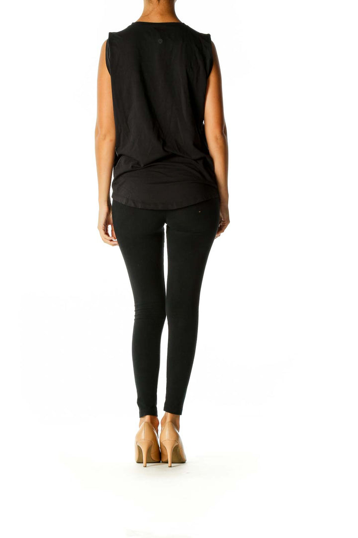 Black Solid Activewear Shirt