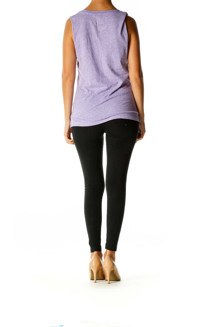 Purple Solid Activewear Tank Top