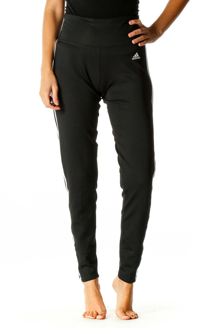 Black Solid Activewear Leggings