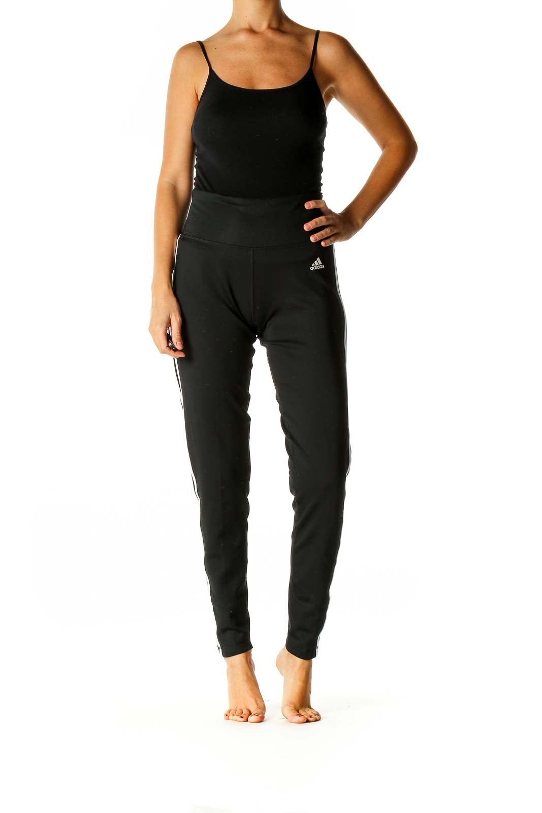 Black Solid Activewear Leggings