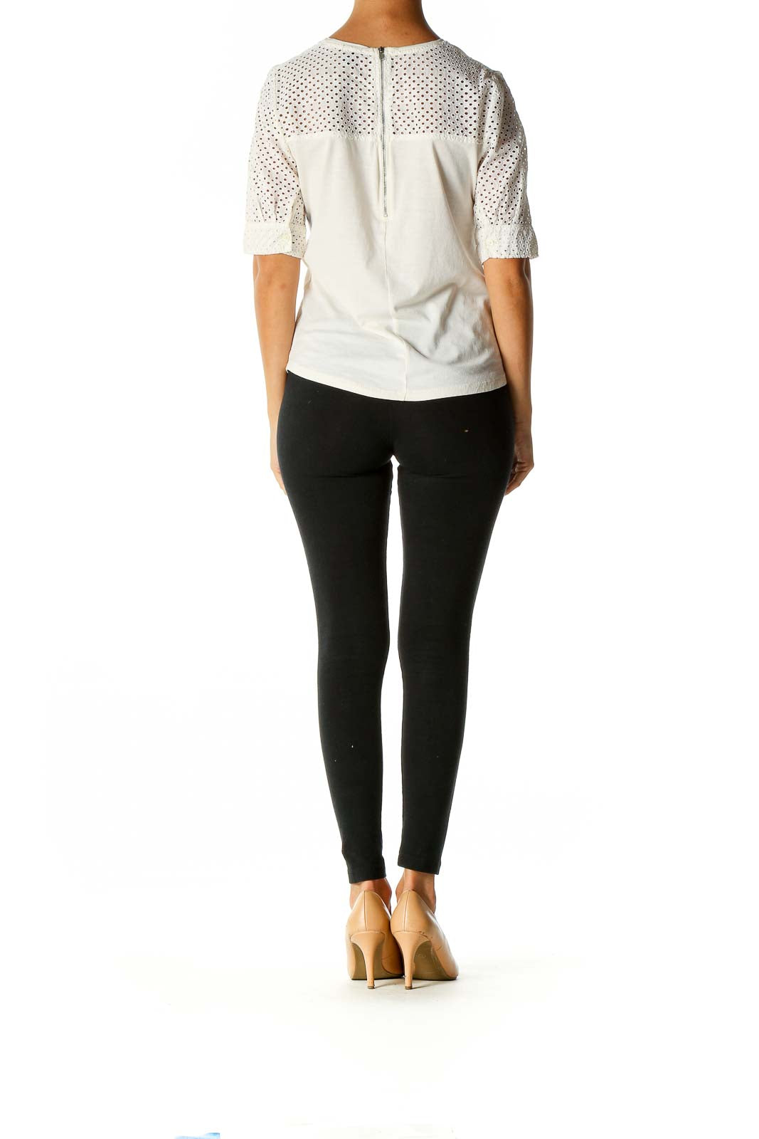 White Solid Brunch Blouse