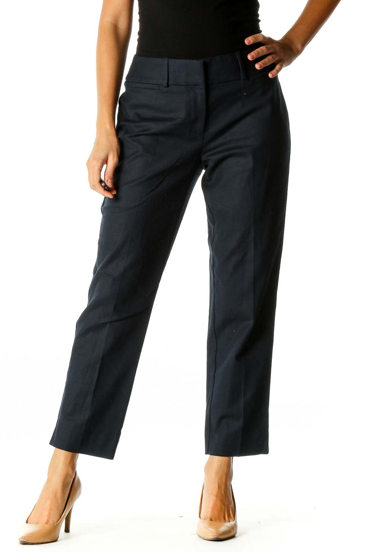 Blue Solid Classic Trousers