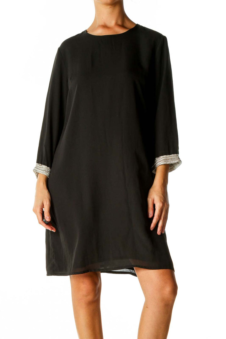 Black Solid Classic Shift Dress