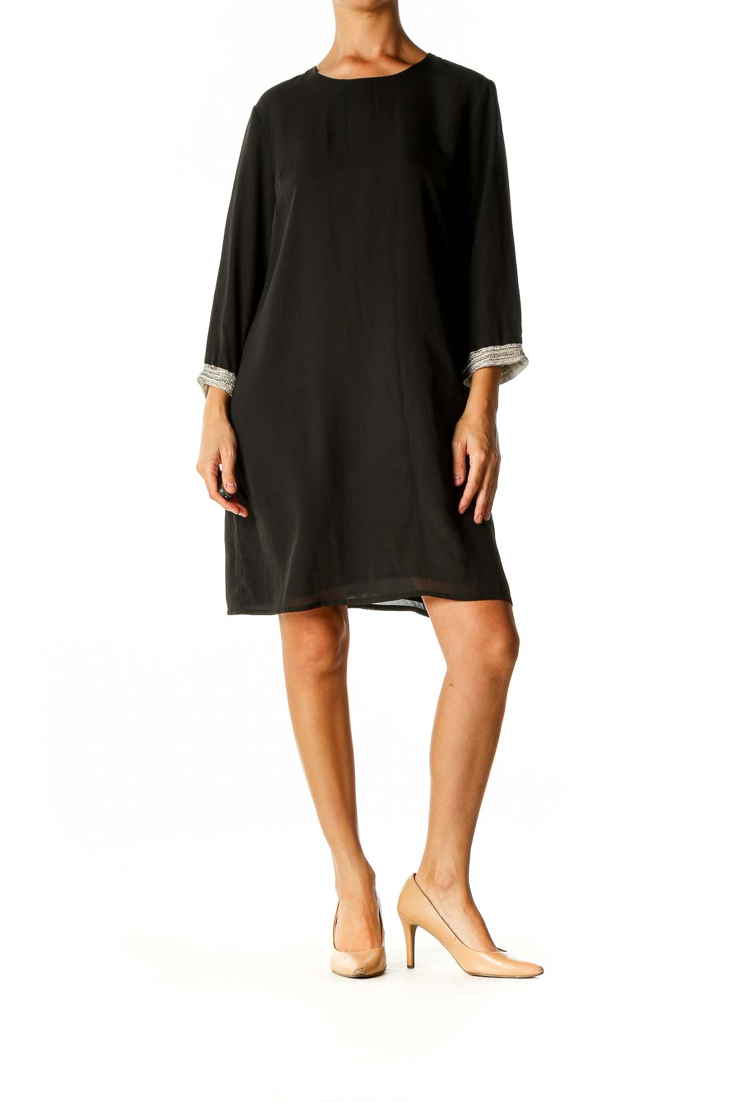 Black Solid Classic Shift Dress