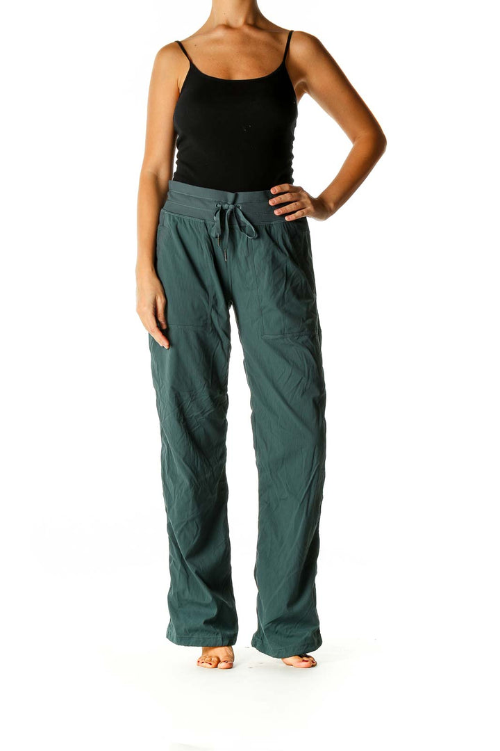 Green Solid Activewear Trousers