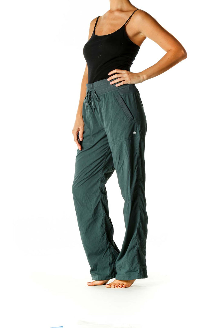 Green Solid Activewear Trousers