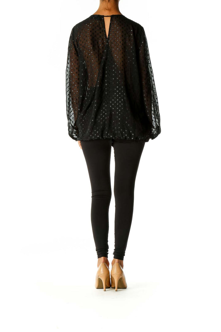 Black Textured Party Wear Blouse