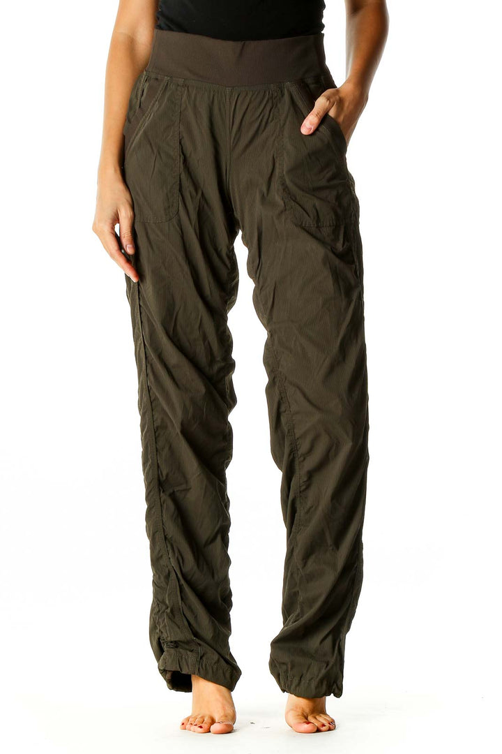 Green Solid Activewear Trousers