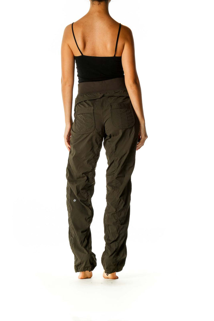 Green Solid Activewear Trousers