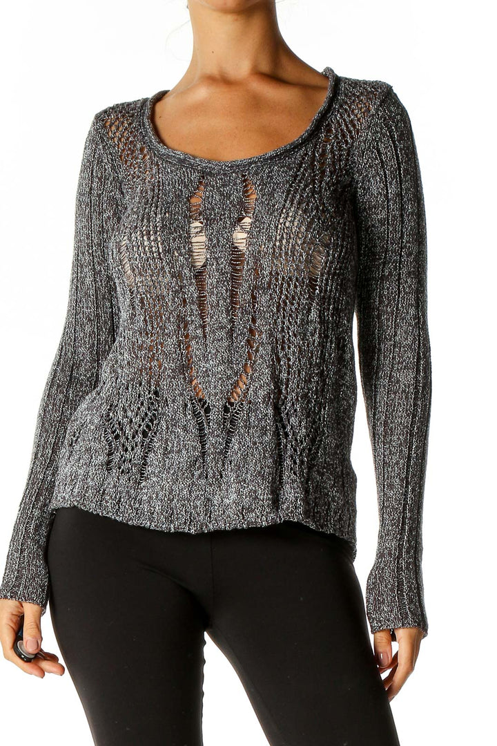 Gray Textured Sweater