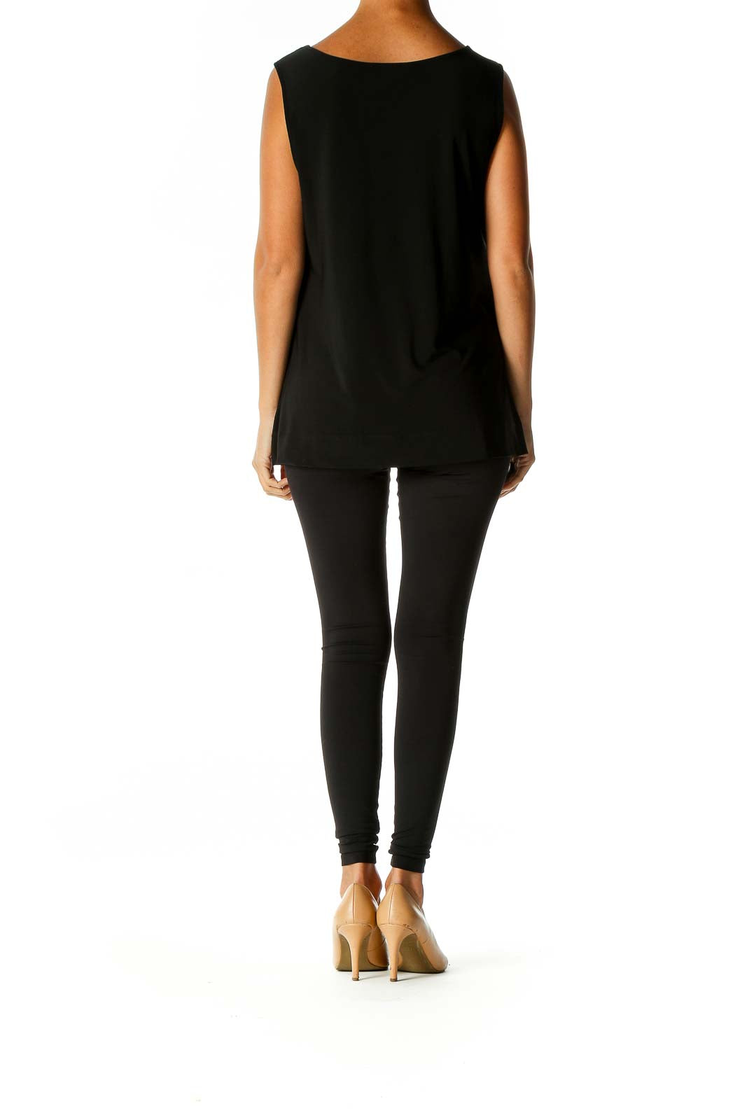 Black Solid Casual Blouse