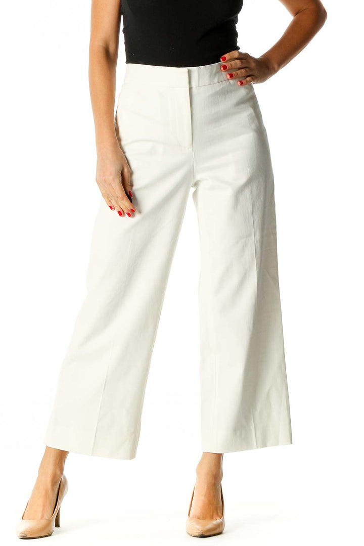 White Solid Palazzo Pants