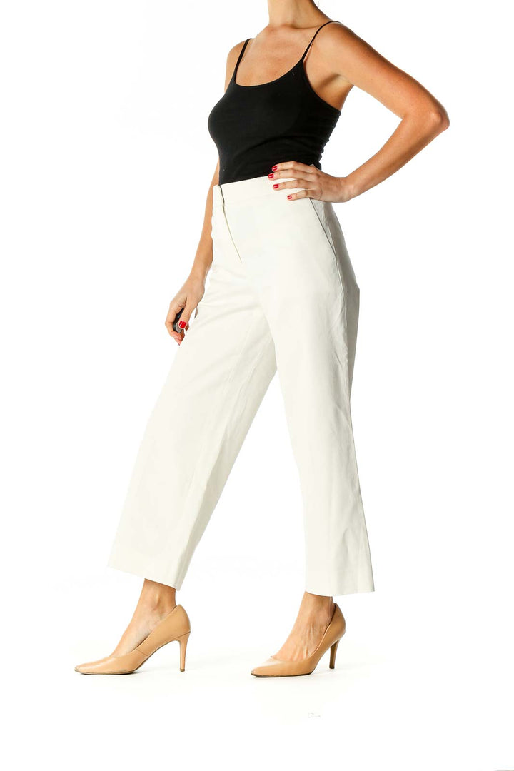 White Solid Palazzo Pants