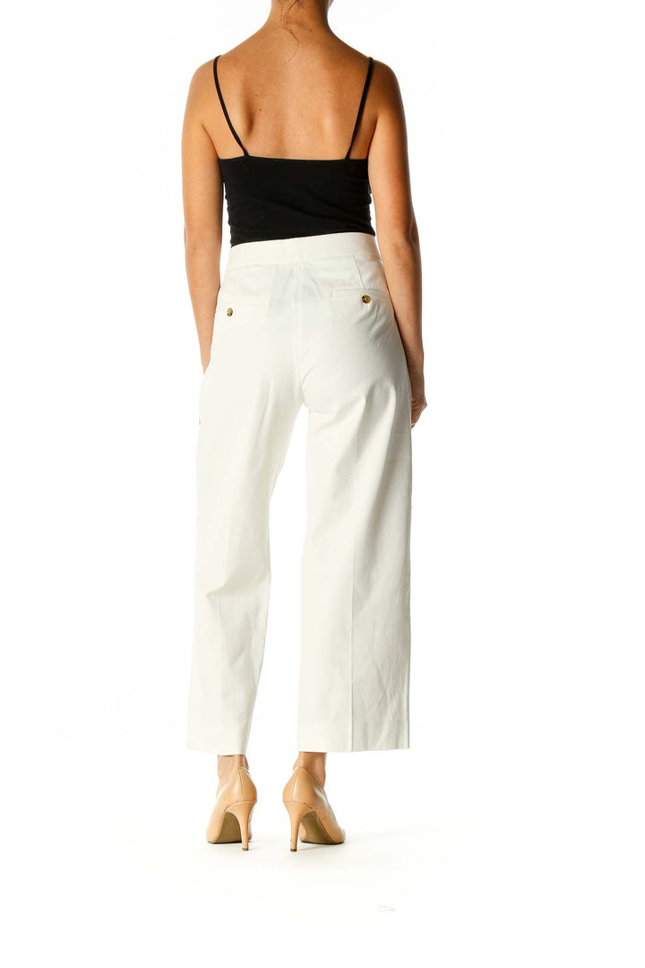 White Solid Palazzo Pants