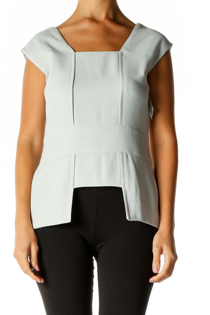 Gray Solid Classic Blouse