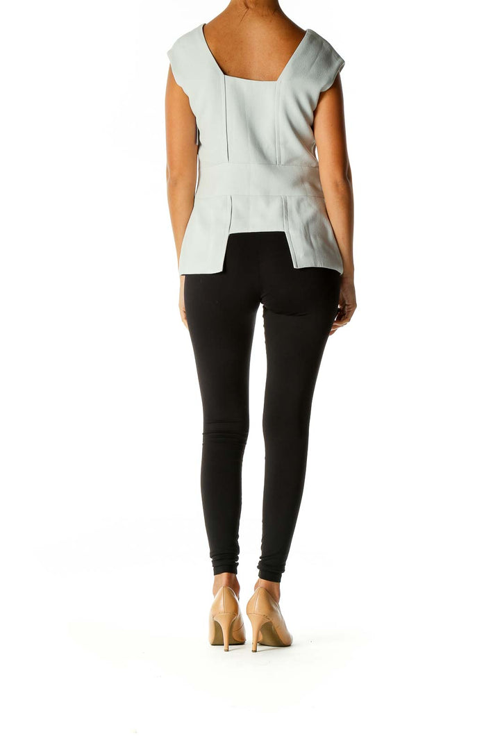 Gray Solid Classic Blouse