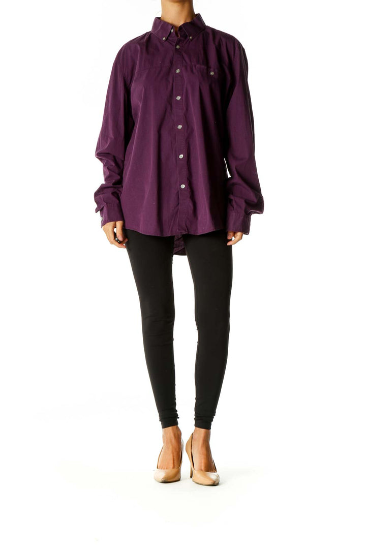 Purple Solid Work Shirt