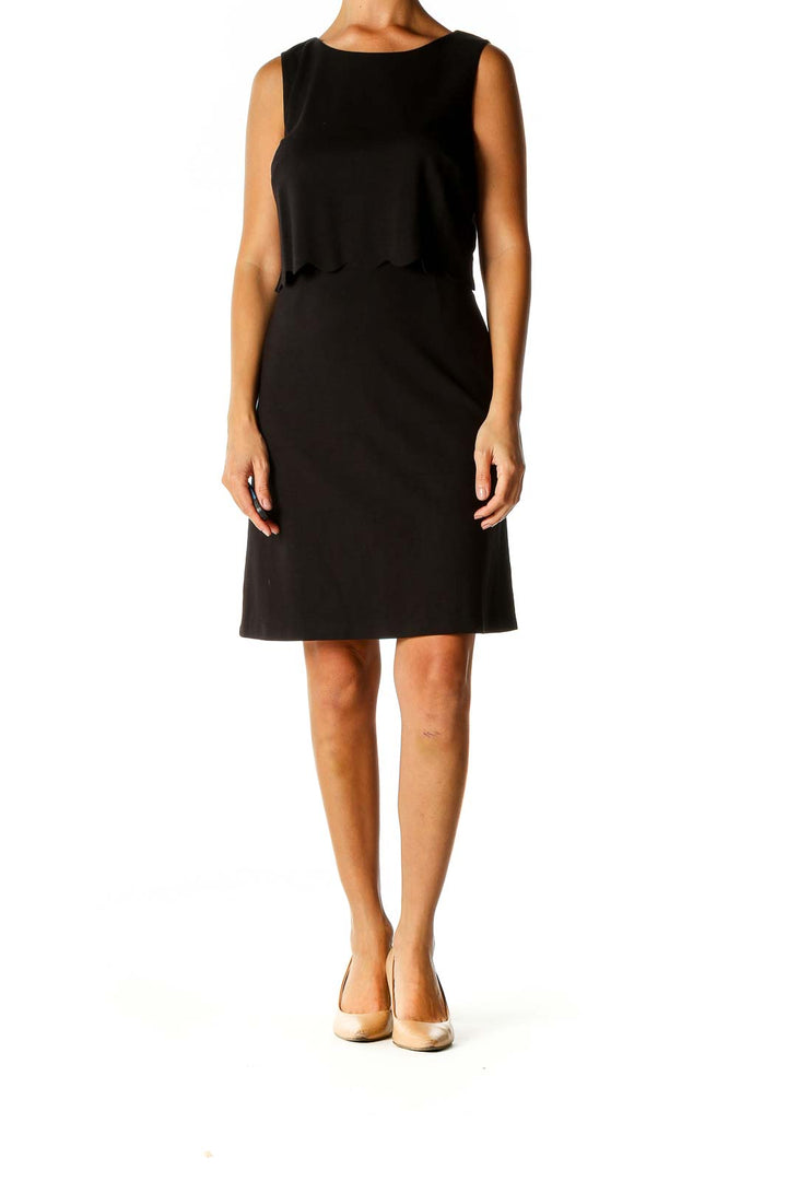 Black Solid Chic Sheath Dress