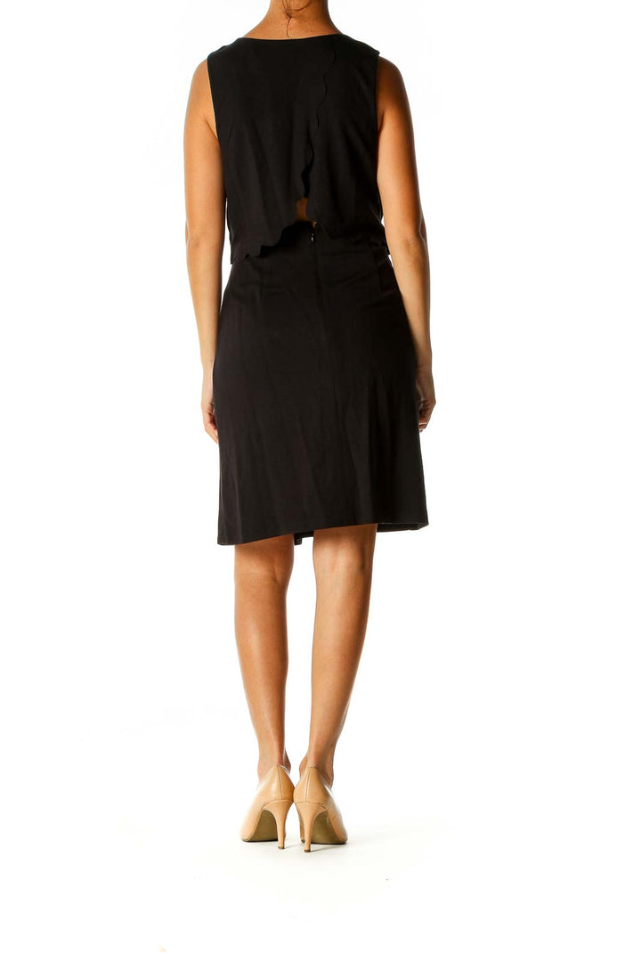 Black Solid Chic Sheath Dress