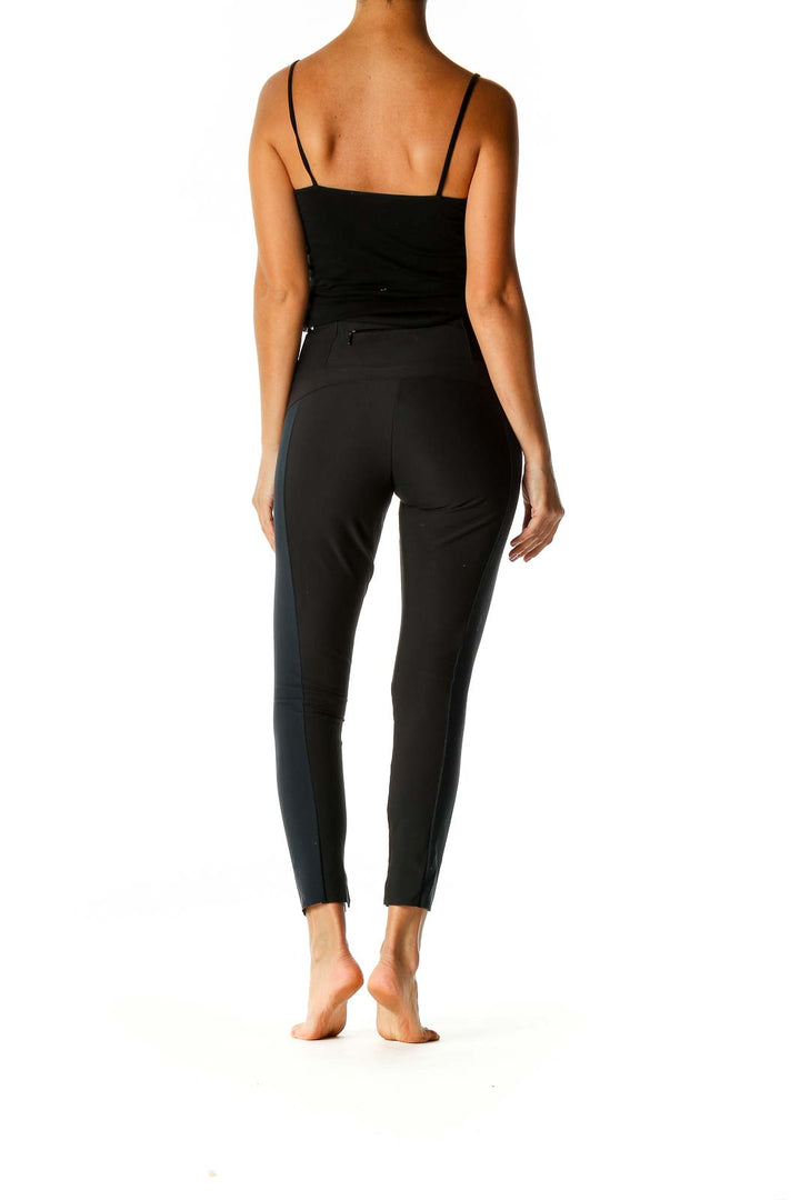 Black Solid Casual Leggings