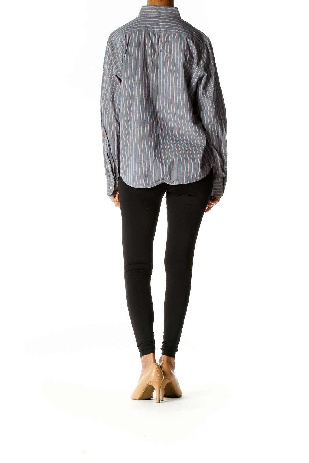 Gray Striped Semiformal Shirt