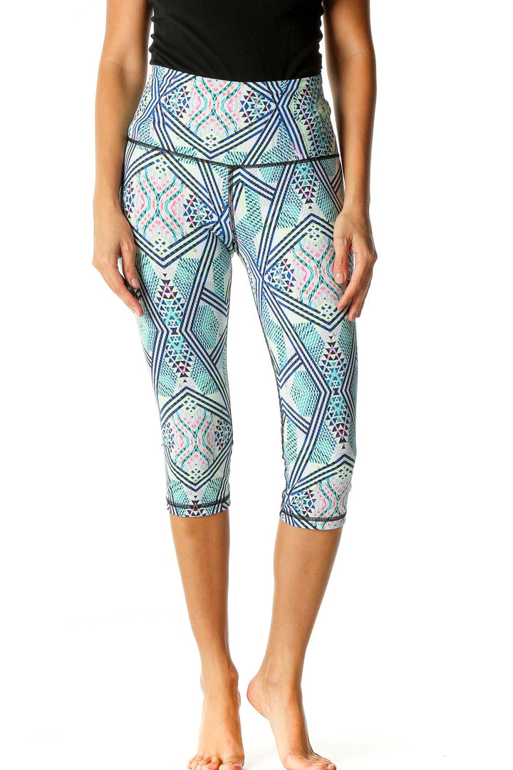 Green Aztec Print Casual Leggings