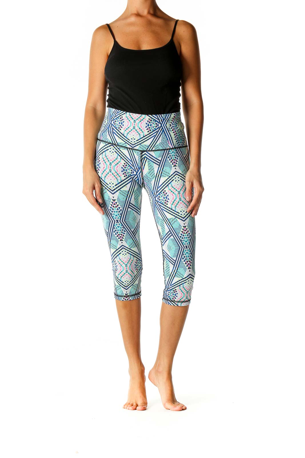 Green Aztec Print Casual Leggings