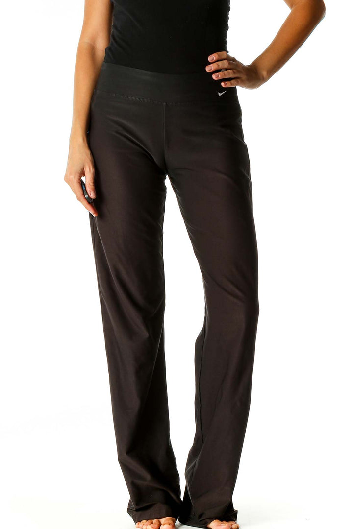 Black Solid Casual Pants