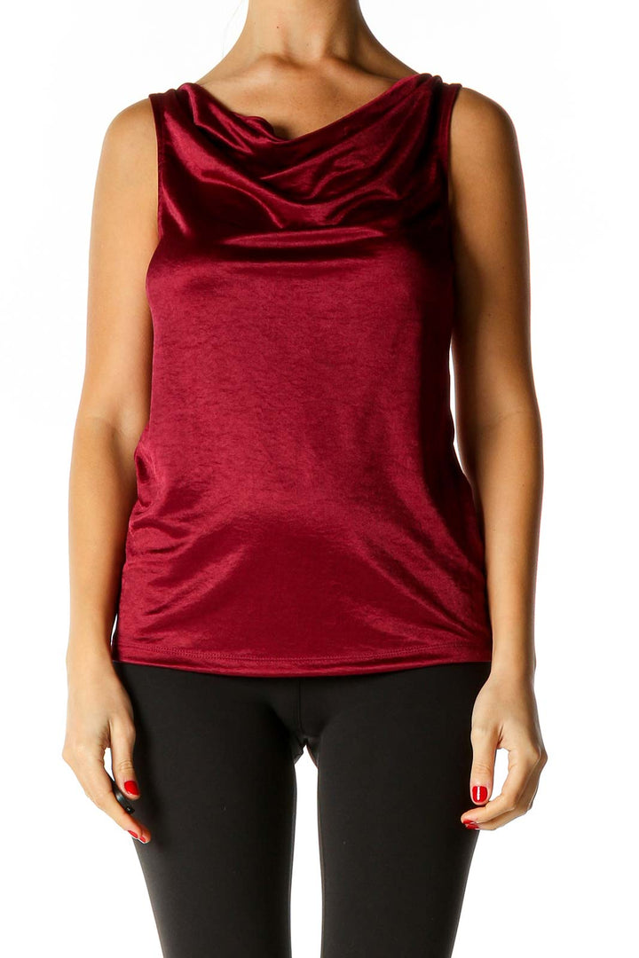 Red Solid Chic Tank Top