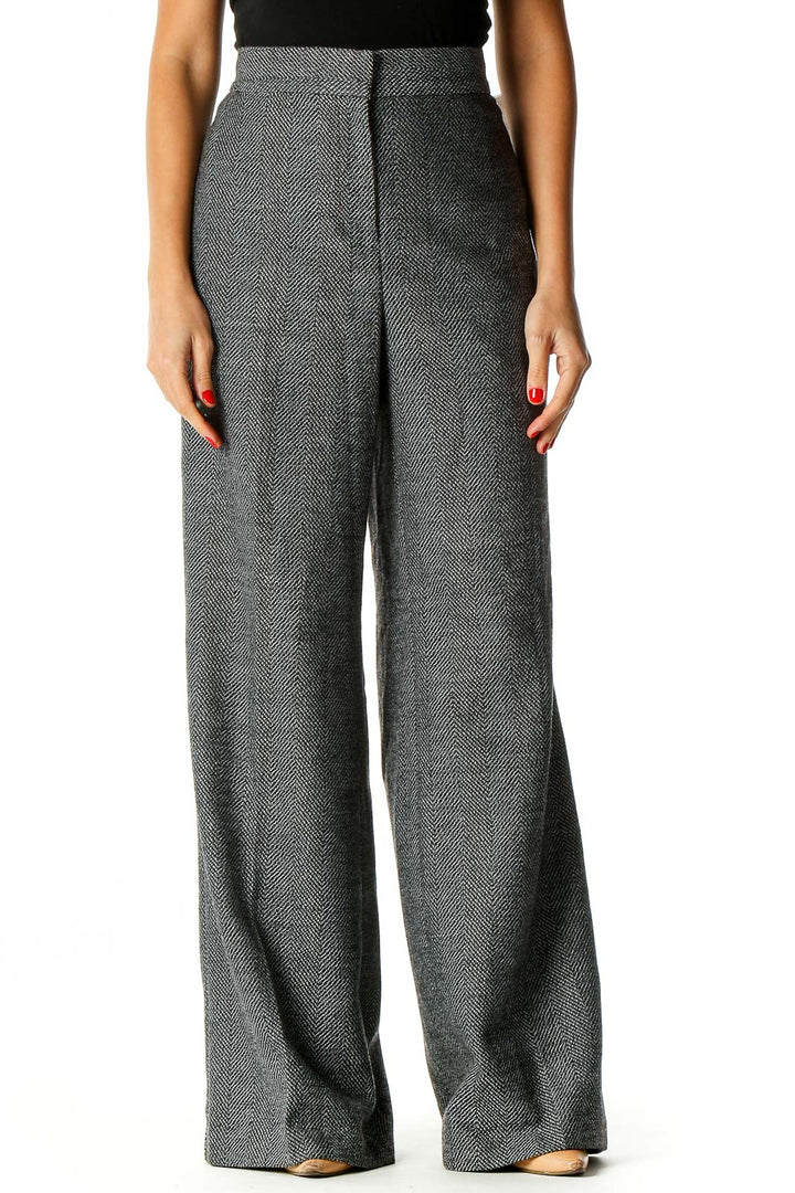 Gray Printed All Day Wear Trousers