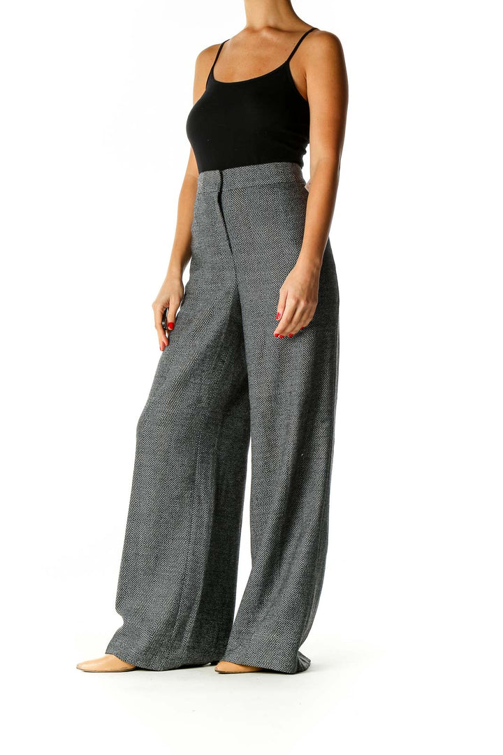 Gray Printed All Day Wear Trousers