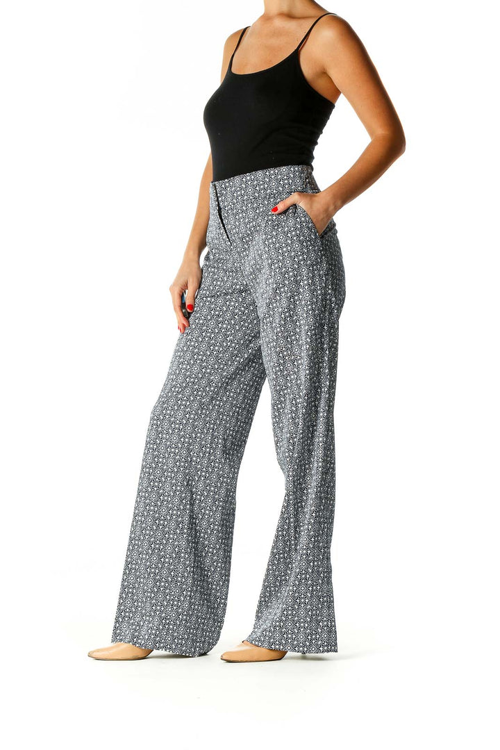 Gray Printed All Day Wear Trousers