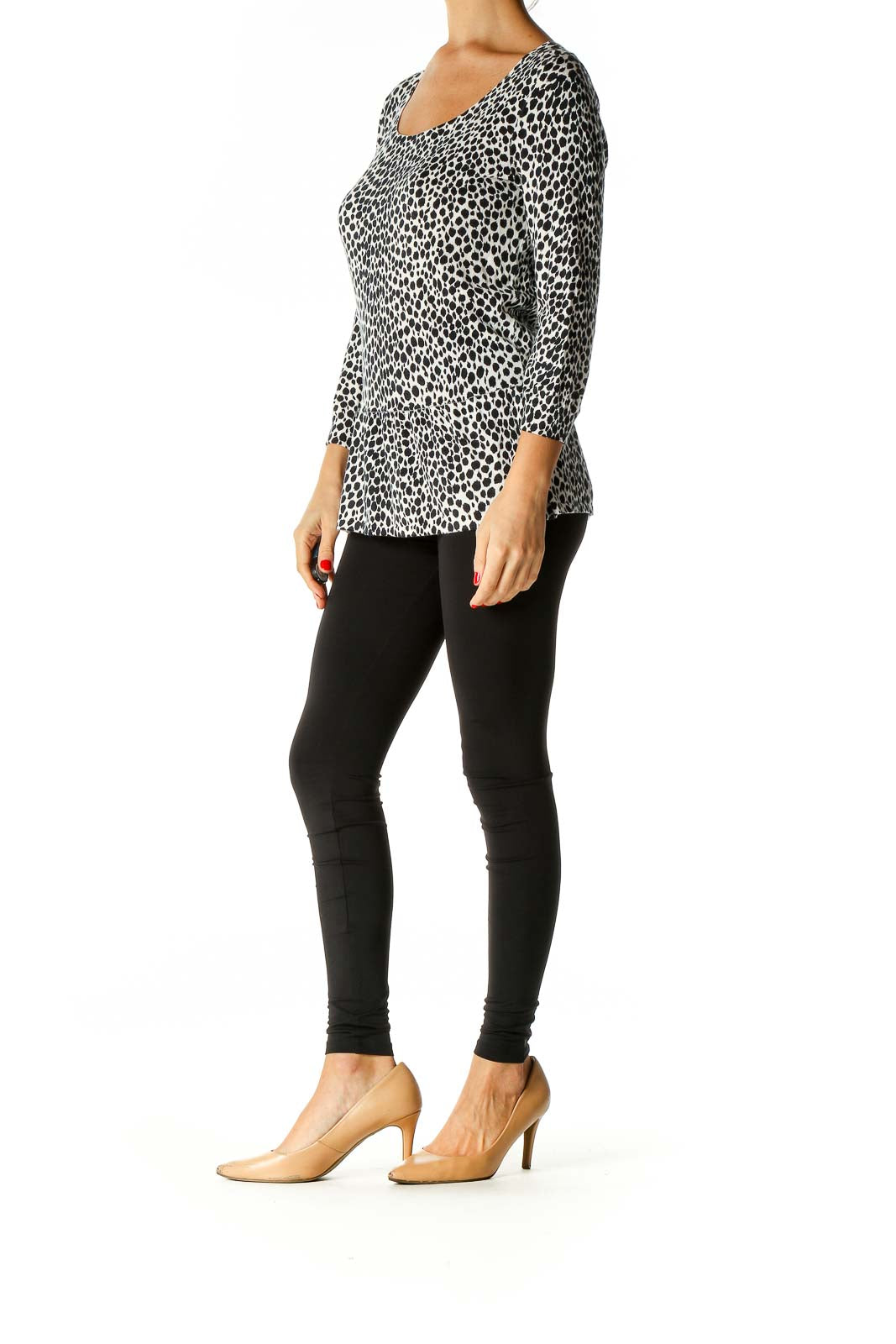 Black Animal Print All Day Wear Blouse