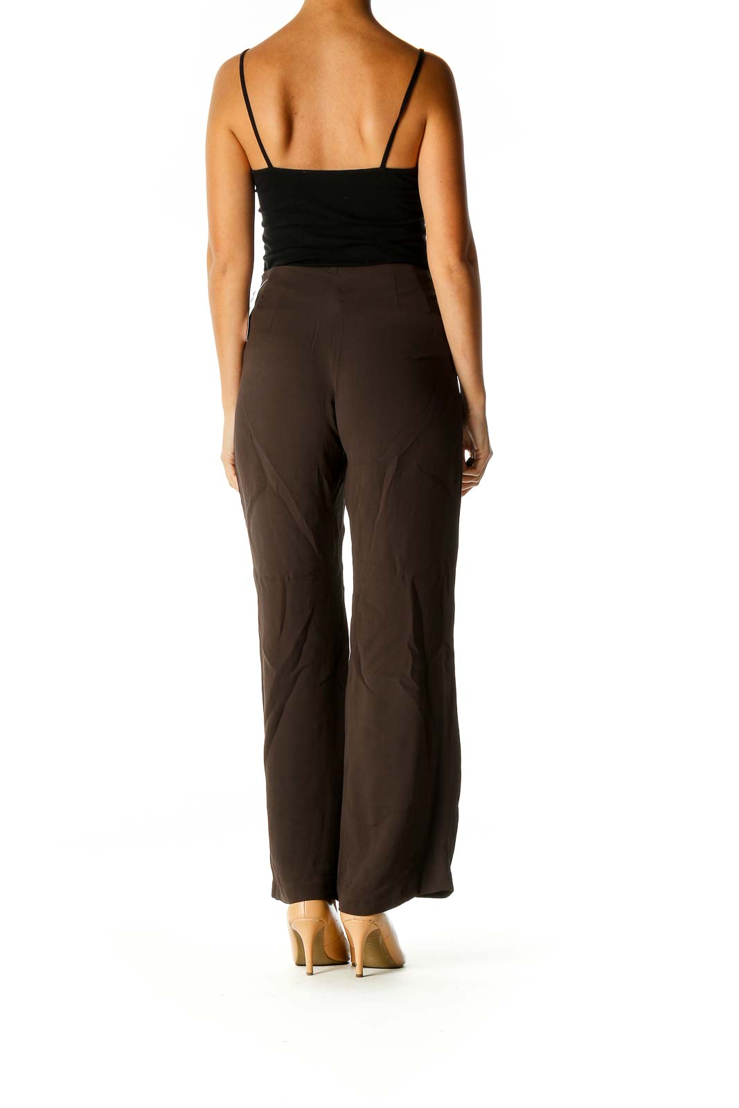 Brown Solid Brunch Trousers