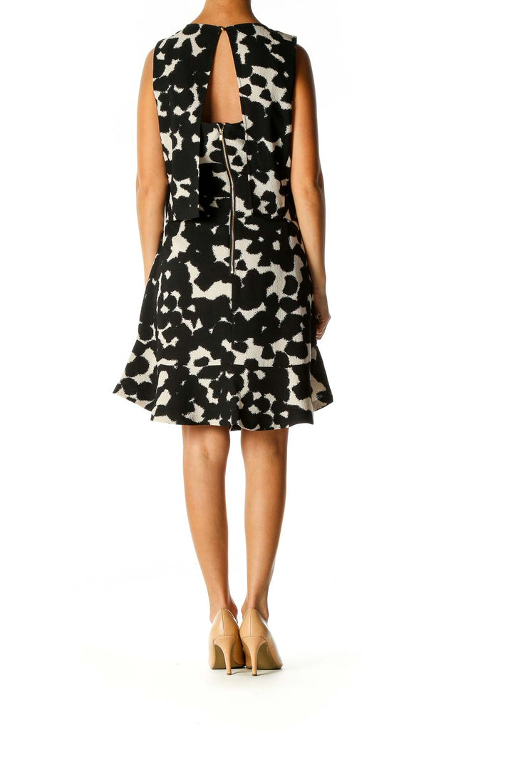 Black Printed Fit & Flare Dress