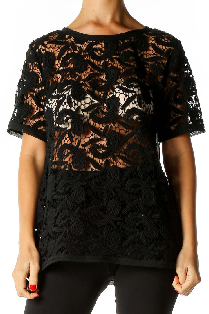 Black Lace All Day Wear T-Shirt