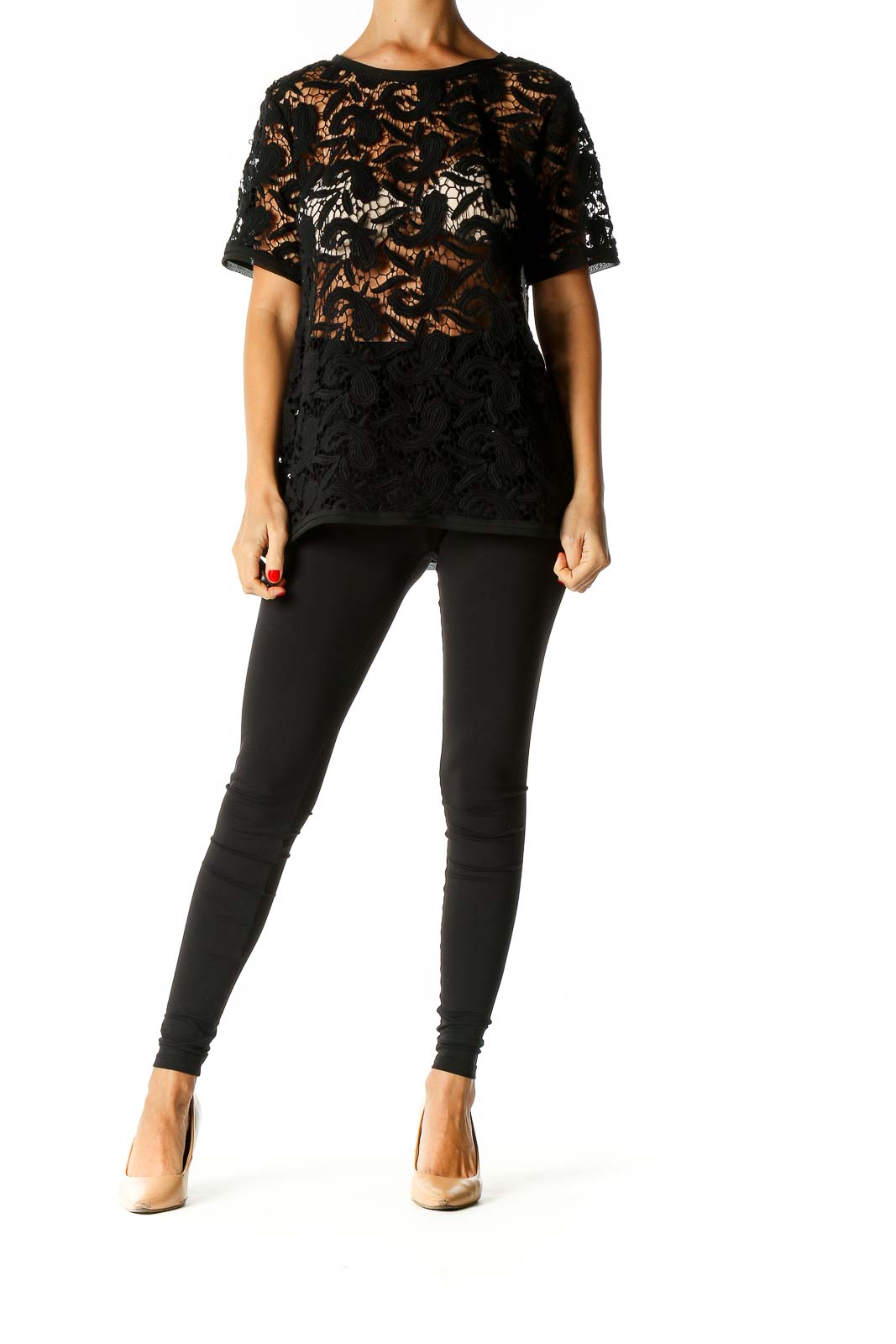 Black Lace All Day Wear T-Shirt