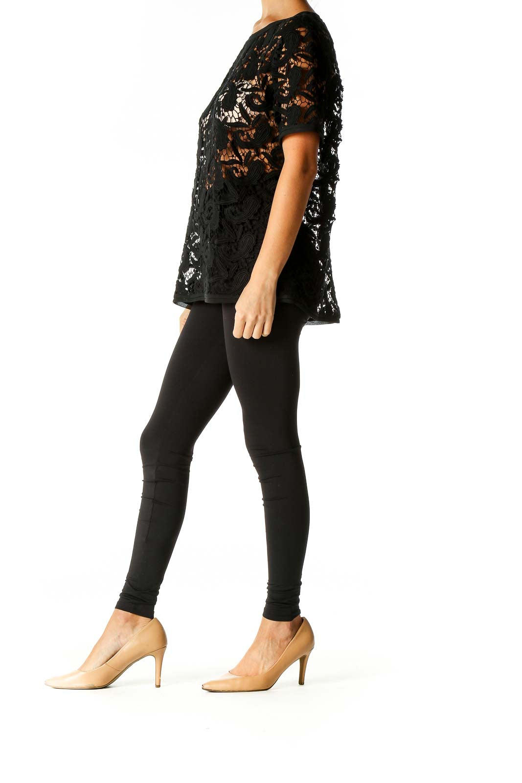 Black Lace All Day Wear T-Shirt