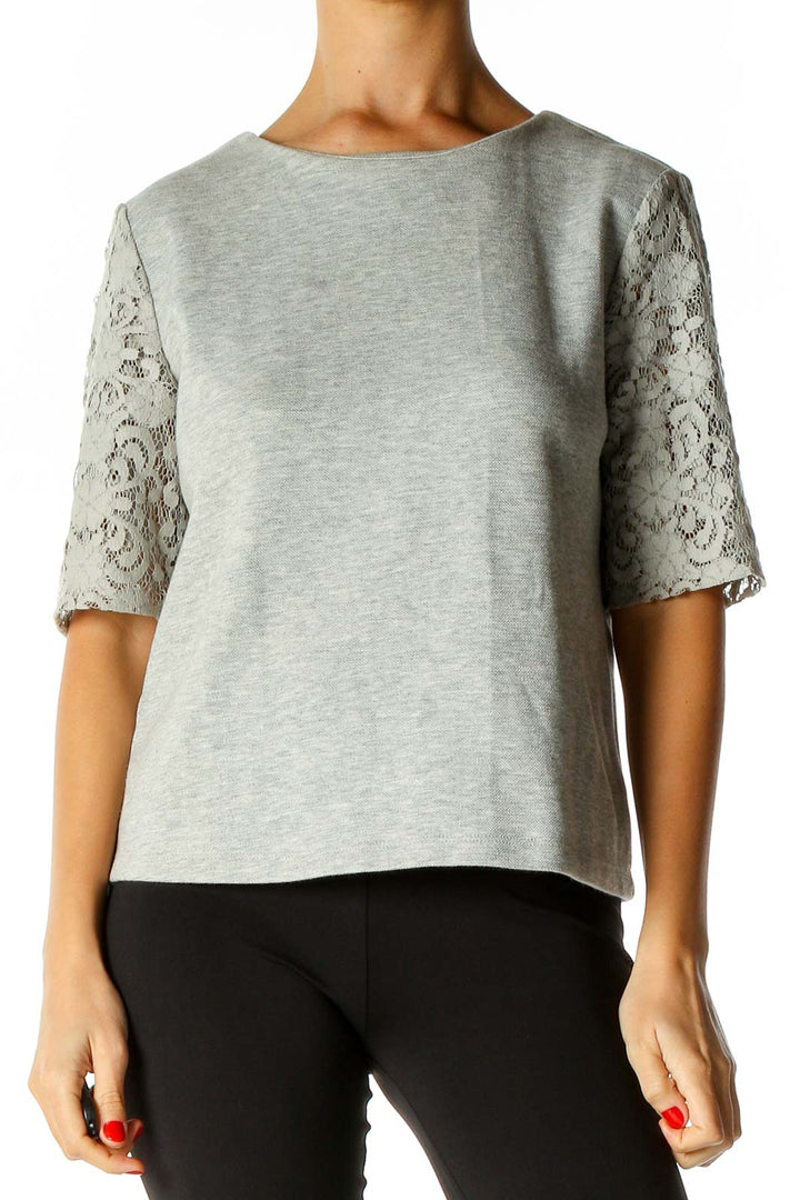 Gray Textured All Day Wear Blouse