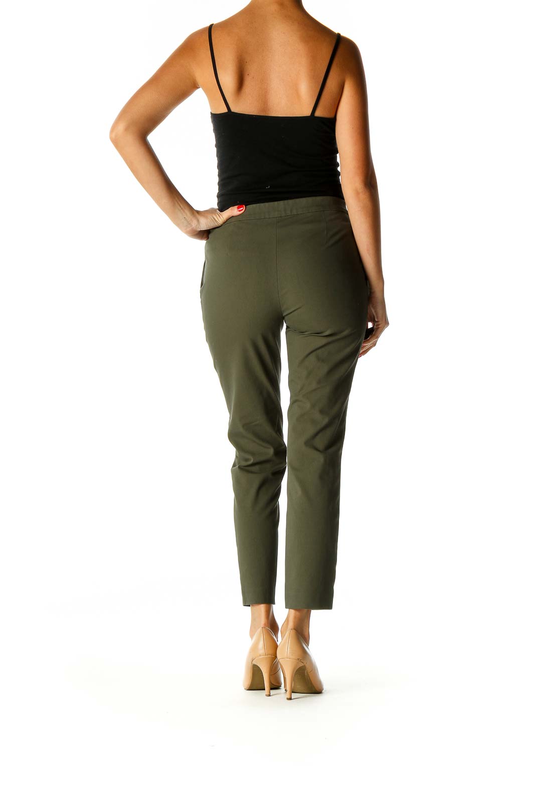 Green Solid All Day Wear Trousers