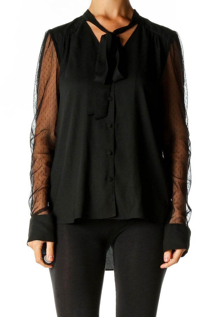 Black Solid Chic Blouse