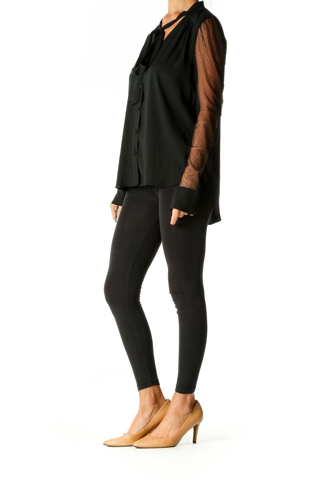 Black Solid Chic Blouse