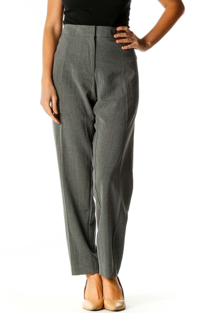 Gray Solid Formal Trousers