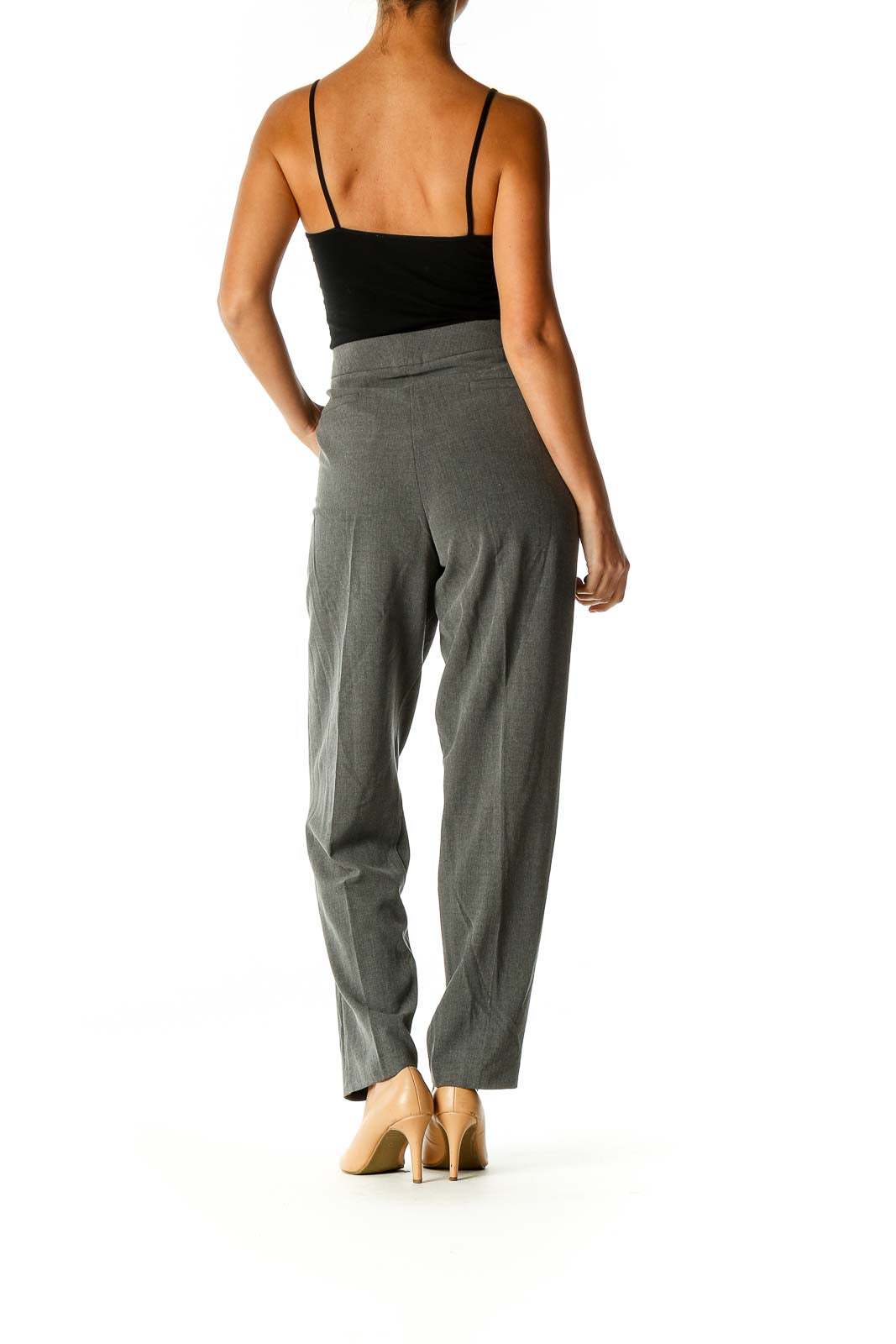 Gray Solid Formal Trousers