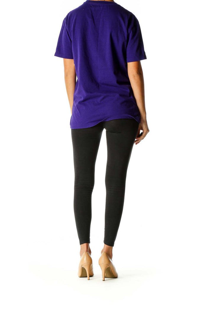 Purple Solid Casual T-Shirt