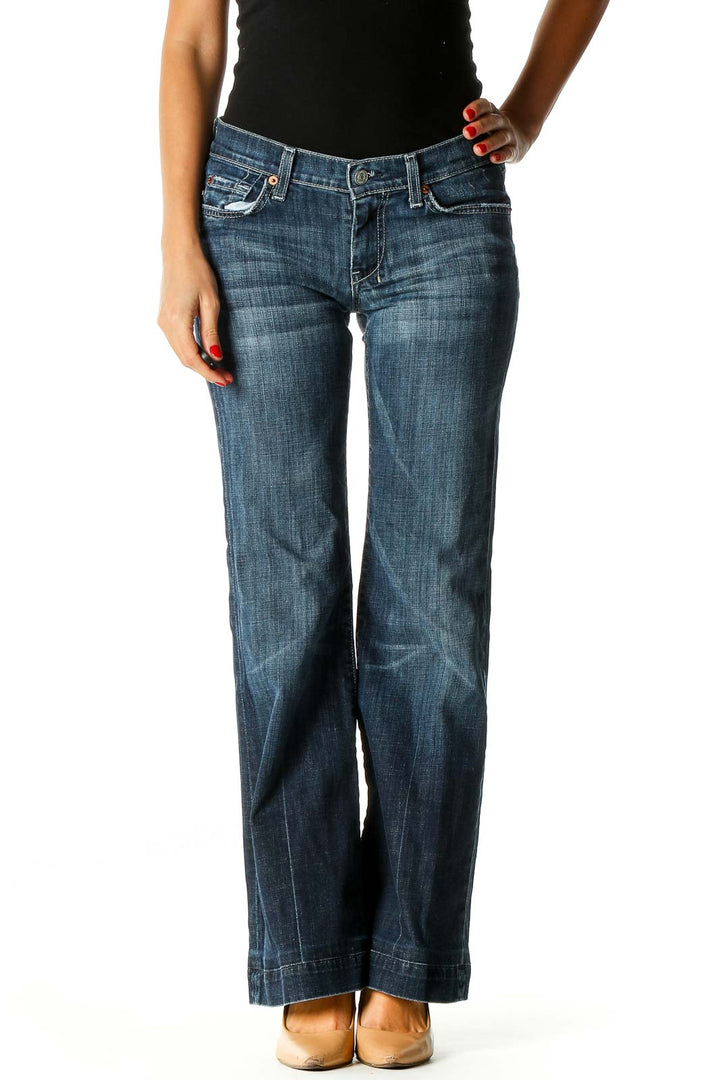 Blue Straight Leg Jeans