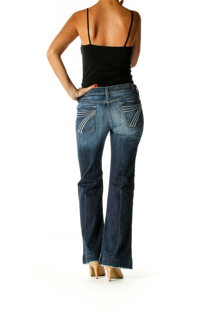 Blue Straight Leg Jeans