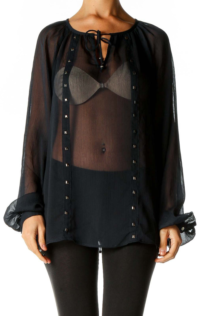 Black Solid Chic Blouse