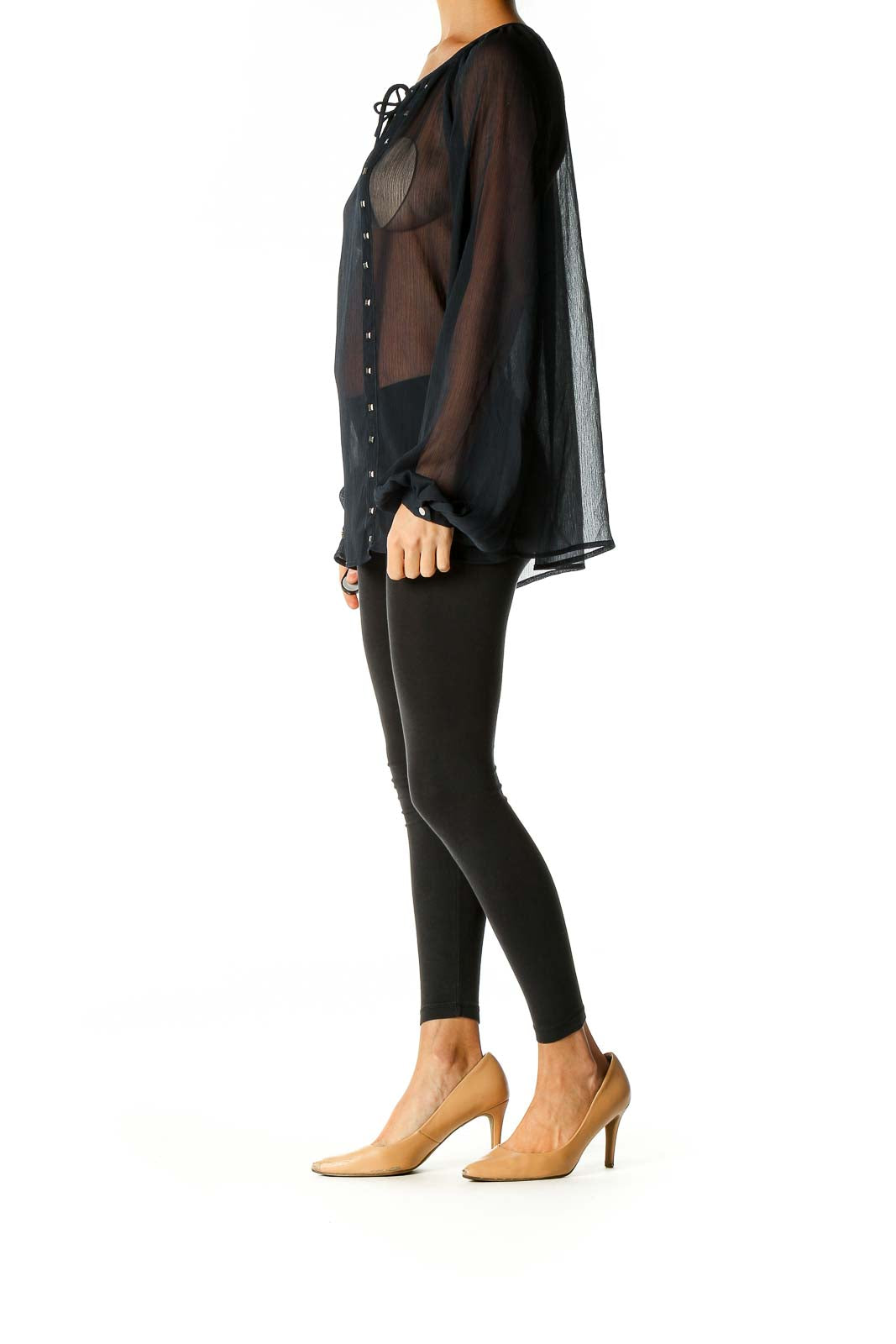 Black Solid Chic Blouse